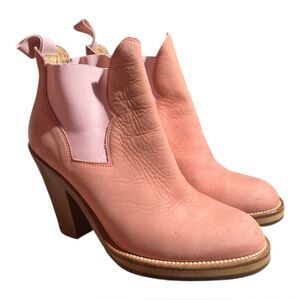 Acne Studios Star Leather Ankle Boots Pink